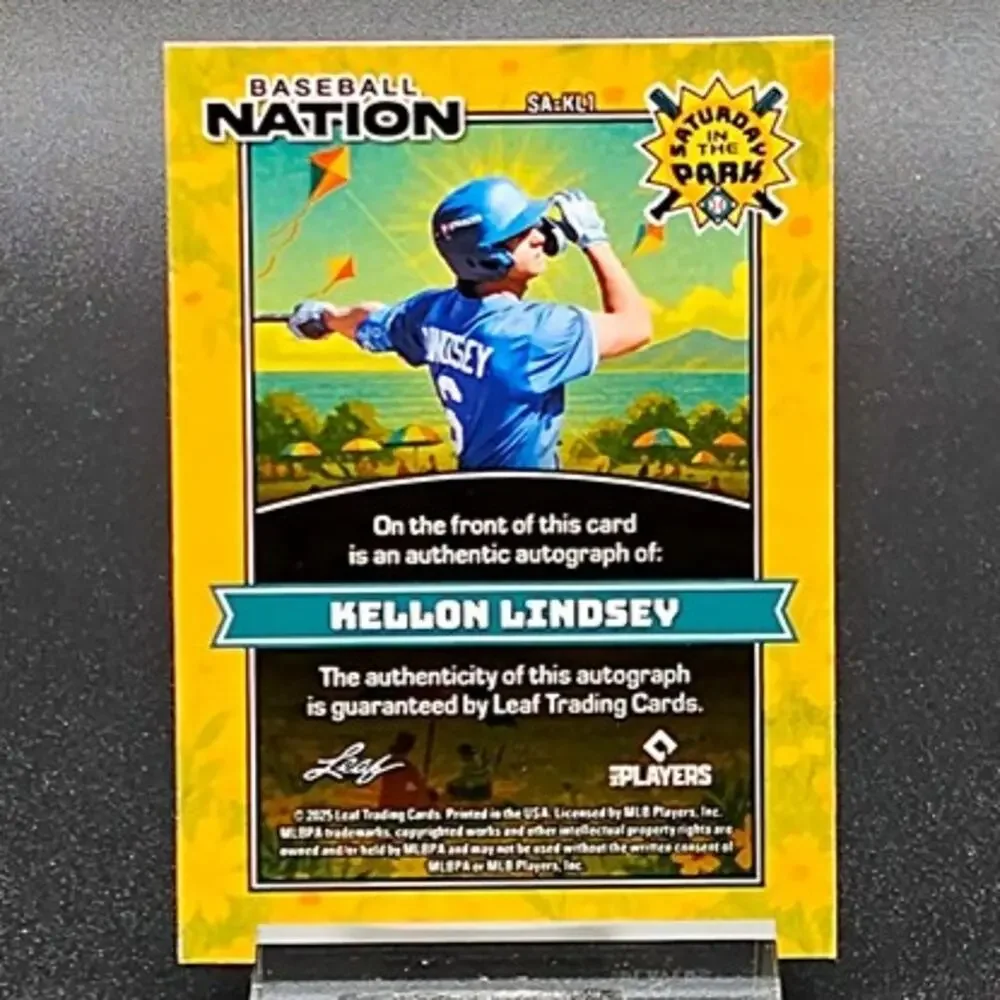 Kellon Lindsey 3/3 Auto Saturday in the Park Los Angeles Dodgers Top Prospect
